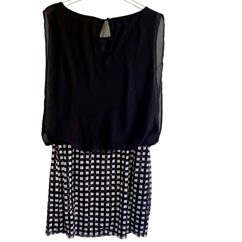 Scarlett Women's Black Sequin Checkered Dress Size 10 - Picture 8 of 11